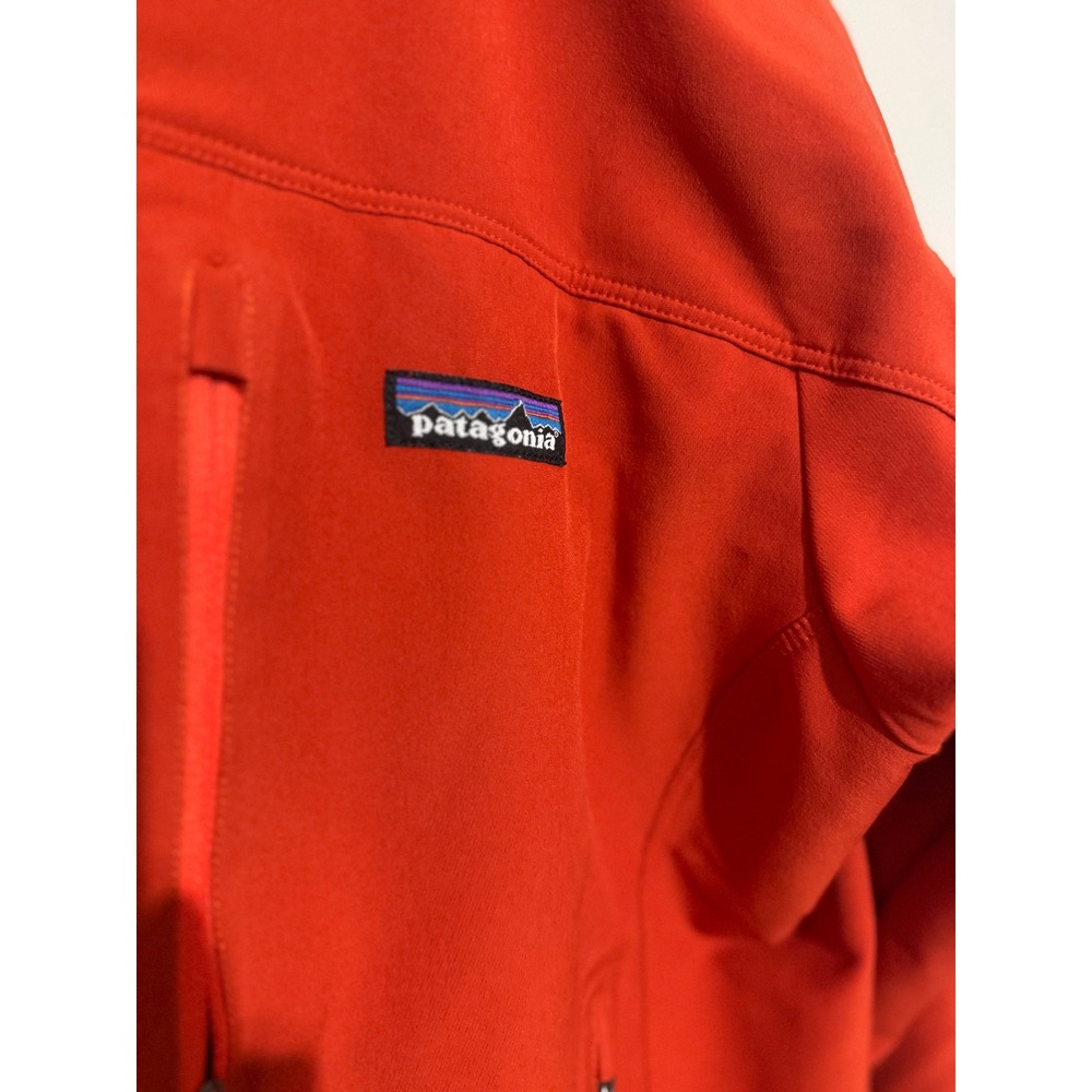 Patagonia Adze Softshell Jacket Mens Small Rust Windproof Full Zip Fleece Lined - Picture 4 of 10